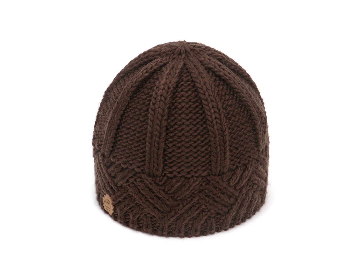 European and American retro style diamond grid coarse needle knitted hat for men and women, fashionable autumn and winter knitted hat - V.I.P Digital Presence