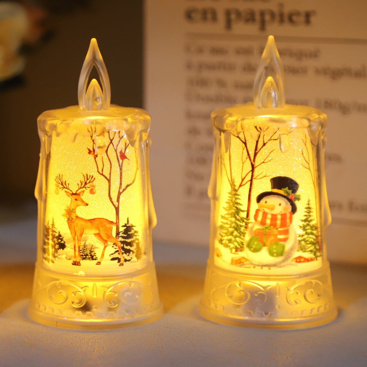 Christmas led electronic candle light Christmas snowman elk decoration luminous night light atmosphere light ornaments - V.I.P Digital Presence