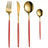 Stainless Steel Cutlery Set with Portuguese Gold Spray Painted Steak Knife, Fork, Spoon, and Tea Spoon 4-Piece Gift Pack - V.I.P Digital Presence