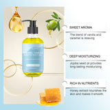 Aceite corporal de caramelo y vainilla, aceite de masaje hidratante para el cuerpo y la piel.