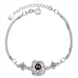 Customized color photo projection s925 pure silver six pointed star bracelet with 100 languages for birthday commemoration - V.I.P Digital Presence