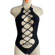 Swimsuit hollow strap sexy one-piece black tight swimsuit women's bikini - V.I.P Digital Presence