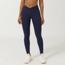 Cross V-shaped yoga cropped pants without T-line peach hip lifting fitness pants quick drying sports pants - V.I.P Digital Presence