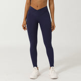 Cross V-shaped yoga cropped pants without T-line peach hip lifting fitness pants quick drying sports pants - V.I.P Digital Presence
