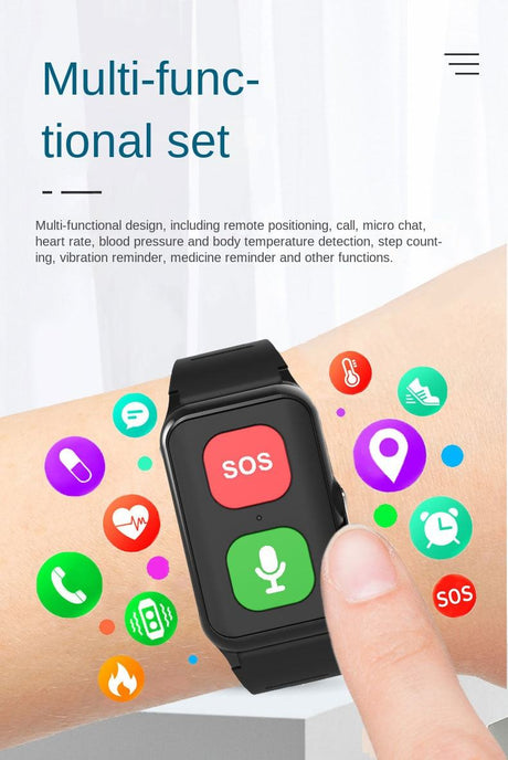 A70 Elderly GPS Positioning Watch Locator With Heart Rate Measurement Body Temperature Smart Bracelet - V.I.P Digital Presence