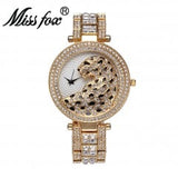 MISSFOX V227  Women Quartz Watch Fashion Bling Casual Ladies Watch Female Quartz Gold Watch Crystal Diamond Leopard For Women Clock - V.I.P Digital Presence