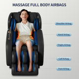 Full body deep tissue massage chair, foot massage, 8 fixed massage rollers, touch screen suitable for 5.1-5.75 feet high (black) - V.I.P Digital Presence