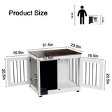 Doodle dog cage,kennel with 2 doors, dog crate interior furniture, heavy duty wooden dog cage for medium and small dogs, white - V.I.P Digital Presence