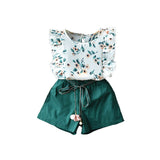 Children's Summer Korean Version Of The Girls' Suit Lace Sleeveless Tops Female Baby Loose Shorts Two-Piece - V.I.P Digital Presence