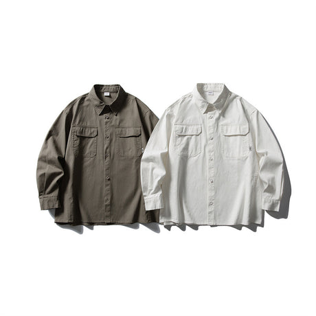 Pocket casual workwear shirt men's loose long sleeved shirt - V.I.P Digital Presence