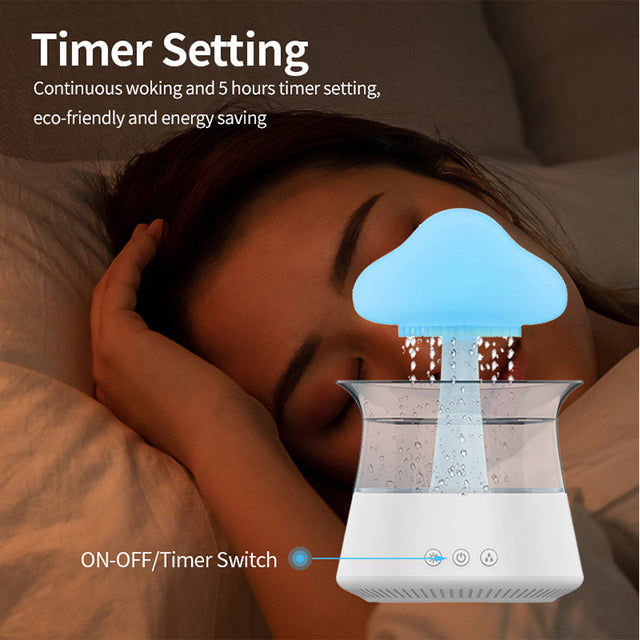 New Designed Cool Mist Essential Oil 7 Colors LED Night Light Wood Grain Cloud Rain Water Air Humidifier - V.I.P Digital Presence