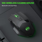 Wireless charging Bluetooth dual-mode 10 key mute gaming mouse 4800DPI mouse RGB color light - V.I.P Digital Presence