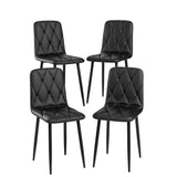 Dining Chairs Set of 4, Modern Kitchen Dining Room Chairs, PU Dining Chair Upholstered Cushion Seat and Sturdy Metal Legs - V.I.P Digital Presence