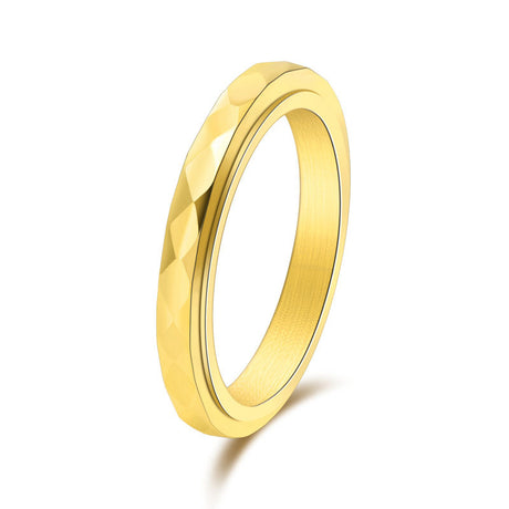 Diamond shaped niche jewelry for women, narrow cut food ring, rotatable ring - V.I.P Digital Presence