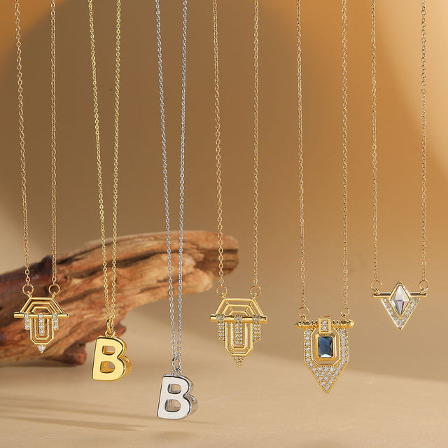 Roman retro flag design pendant necklace for women's collarbone chain - V.I.P Digital Presence