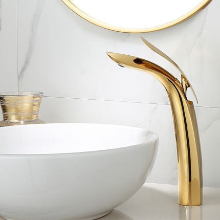 Light luxury all copper mesh red rose gold washbasin under the sink, basin faucet, light luxury style, simple and creative faucet, bathroom - V.I.P Digital Presence