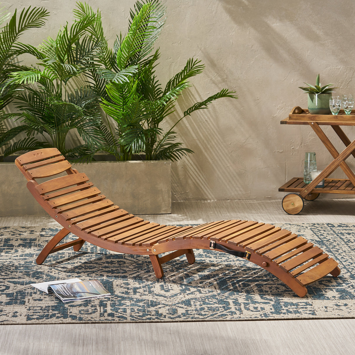 LAHAINA WOOD FOLDABLE CHAISE LOUNGE - V.I.P Digital Presence
