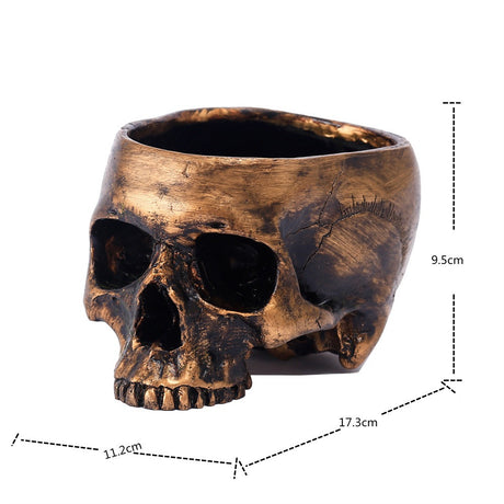 Bronze Skeleton Flower Pot Candy Storage Plate Makeup Brush - V.I.P Digital Presence