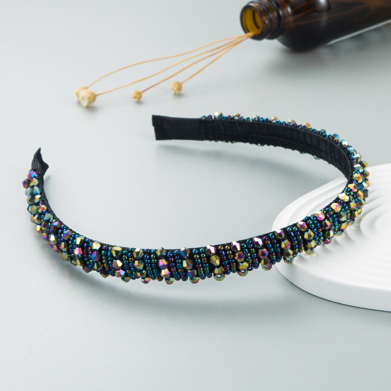 Hand Woven Beaded Headband Female Baroque Beaded Hair Binding Korean Version Net Red Wash Face Hair Accessories - V.I.P Digital Presence