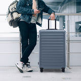 Luggage Sets New Model Expandable ABS+PC 3 Piece Sets with Spinner Wheels Lightweight TSA Lock (20/24/28), STEEL GRAY