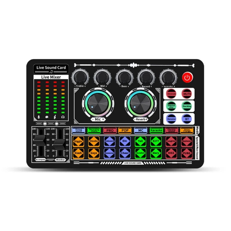 F999  Mixer Podcast Sound Board Live Sound Card for Live Recording Home KTV - V.I.P Digital Presence