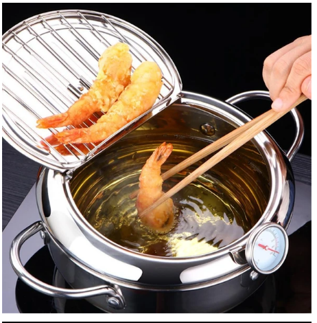 Household stainless steel tempura fryer with filter controlled temperature small fryer small mini fryer - V.I.P Digital Presence