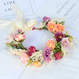 Hawaiian wreath hair band bride wedding headdress Bridesmaid photo simulation flower hay hair band - V.I.P Digital Presence