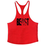 Letter printed men's fitness sports vest slim shoulder strap I-shaped vest cotton - V.I.P Digital Presence
