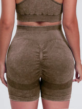 Washed High Waist Active Shorts - V.I.P Digital Presence