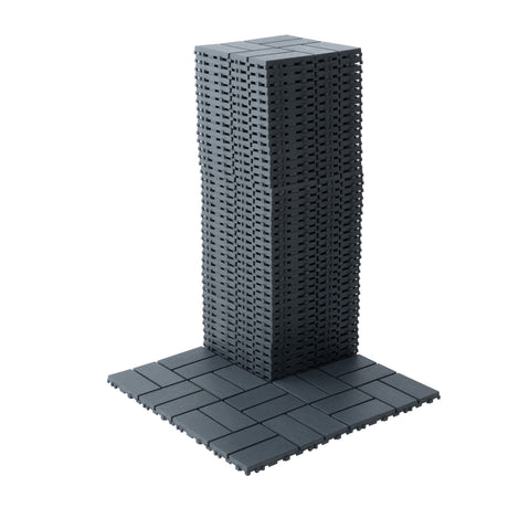 Plastic interlocking deck tiles, 44 terrace deck tiles, 12 "x12" square waterproof terrace floor tiles, gray - V.I.P Digital Presence