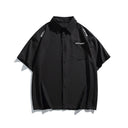 Simple letter embroidery casual short sleeved shirt men's half sleeved shirt - V.I.P Digital Presence