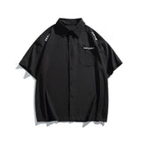 Simple letter embroidery casual short sleeved shirt men's half sleeved shirt - V.I.P Digital Presence