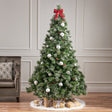 7' Cashmere and Snow Bristle Mixed Tree with 75Pine Cones and 900 LED Lights-UL,1233tips,Dia.:59 - V.I.P Digital Presence