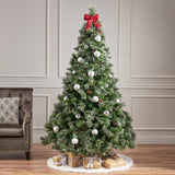 7' Cashmere and Snow Bristle Mixed Tree with 75Pine Cones and 900 LED Lights-UL,1233tips,Dia.:59 - V.I.P Digital Presence