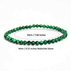 Vintage malachite beaded bracelet stacking style green bracelet men and women elastic jewelry - V.I.P Digital Presence