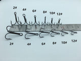 Rompin 20pc/lot 2/4/6/8/10# Fishing Hook High Carbon Steel Treble  Black - V.I.P Digital Presence
