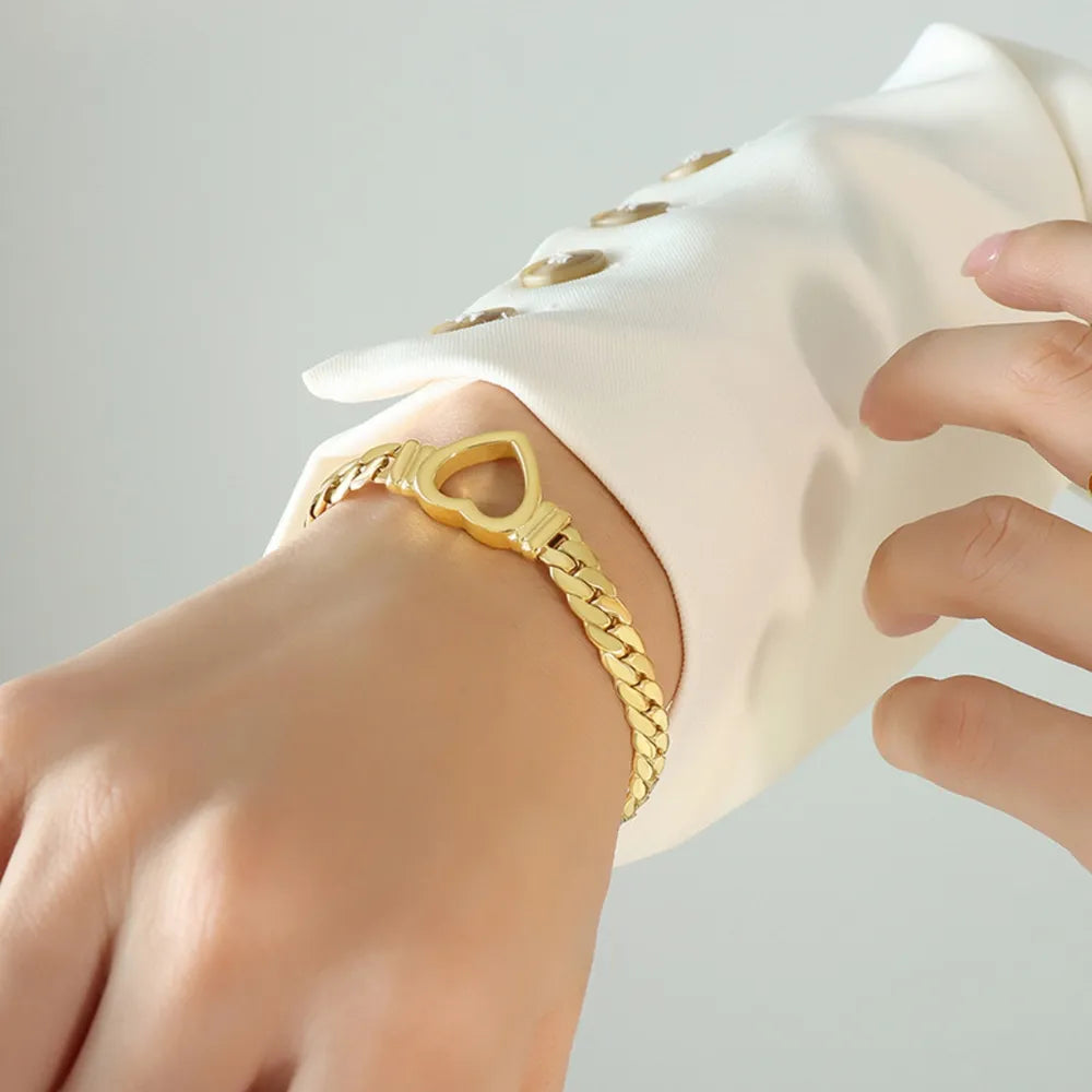 Titanium Steel Cutout Heart Bracelet - V.I.P Digital Presence