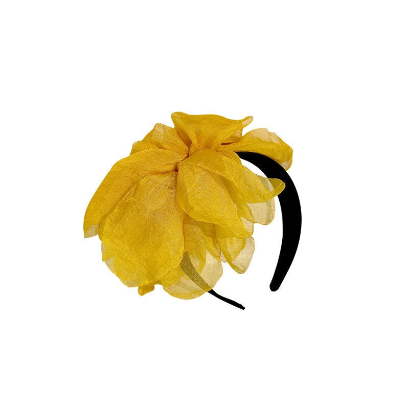 Oversized and exaggerated handmade fabric flower versatile headband - V.I.P Digital Presence
