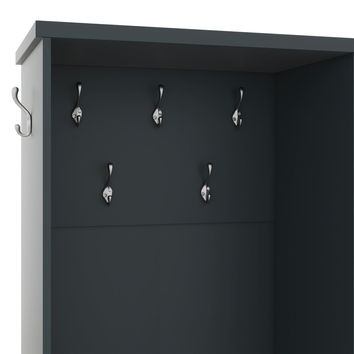 Multi-functional Hall Tree with Storage Shelves Drawers and Cabinet, Elegant Hallway Shoe Cabinet with Bench Antique Blue - V.I.P Digital Presence