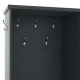 Multi-functional Hall Tree with Storage Shelves Drawers and Cabinet, Elegant Hallway Shoe Cabinet with Bench Antique Blue - V.I.P Digital Presence