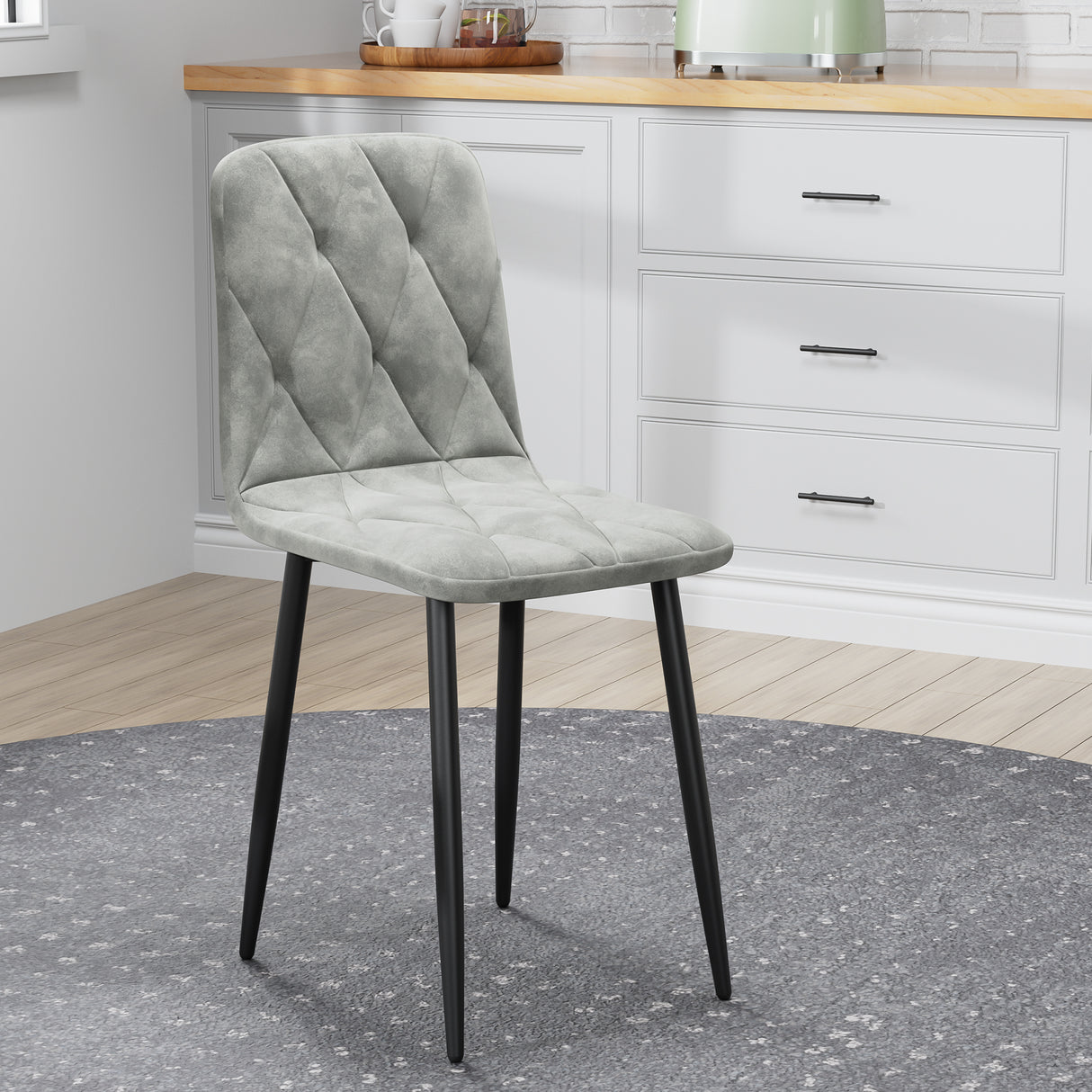 Dining Chairs Set of 4, Modern Kitchen Dining Room Chairs, Velvet Dining Chair Upholstered Cushion Seat and Sturdy Metal Legs - V.I.P Digital Presence