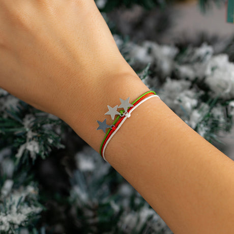 Christmas Element Elk Snow Bracelet Set Creative Snowman Adjustable Wax Thread Handmade - V.I.P Digital Presence