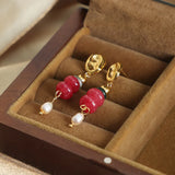 Natural Stone Freshwater Pearl Dangle Earrings - V.I.P Digital Presence