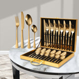 24-Piece Stainless Steel Cutlery Set Golden - V.I.P Digital Presence