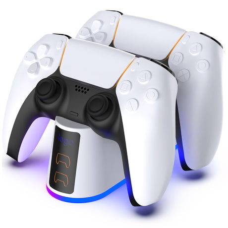 PS5 SLIM controller charger RGB seven color luminous base contact dual fast charging base charging game peripheral accessories - V.I.P Digital Presence