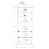 Corner Curio Dispaly Cabinet with Lights, Adjustable Tempered Glass Shelves, Mirrored Back,Cherry(E26 light bulb not included) - V.I.P Digital Presence