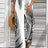Fashionable and elegant striped leaf positioning printed wide leg pants for women - V.I.P Digital Presence