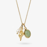 14K Gold-Plated Natural Crystal Conch Pendant Necklace - V.I.P Digital Presence