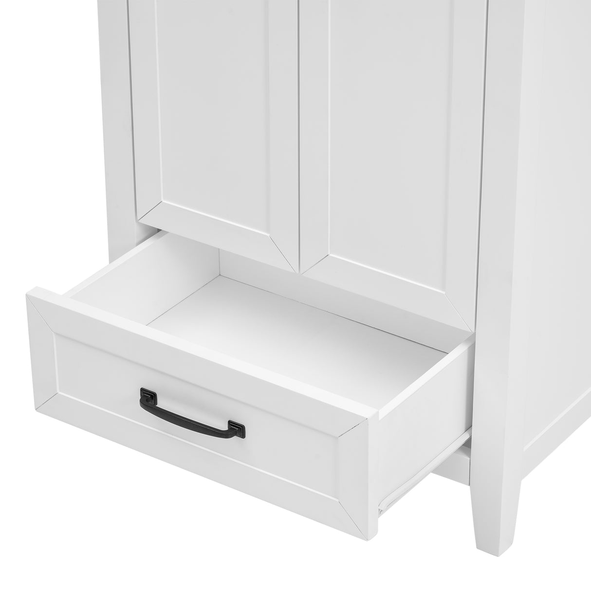24" Bathroom Vanity with Sink, Bathroom Vanity Cabinet with One Drawer and Doors, Solid Wood and MDF, White - V.I.P Digital Presence