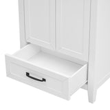 24" Bathroom Vanity with Sink, Bathroom Vanity Cabinet with One Drawer and Doors, Solid Wood and MDF, White - V.I.P Digital Presence